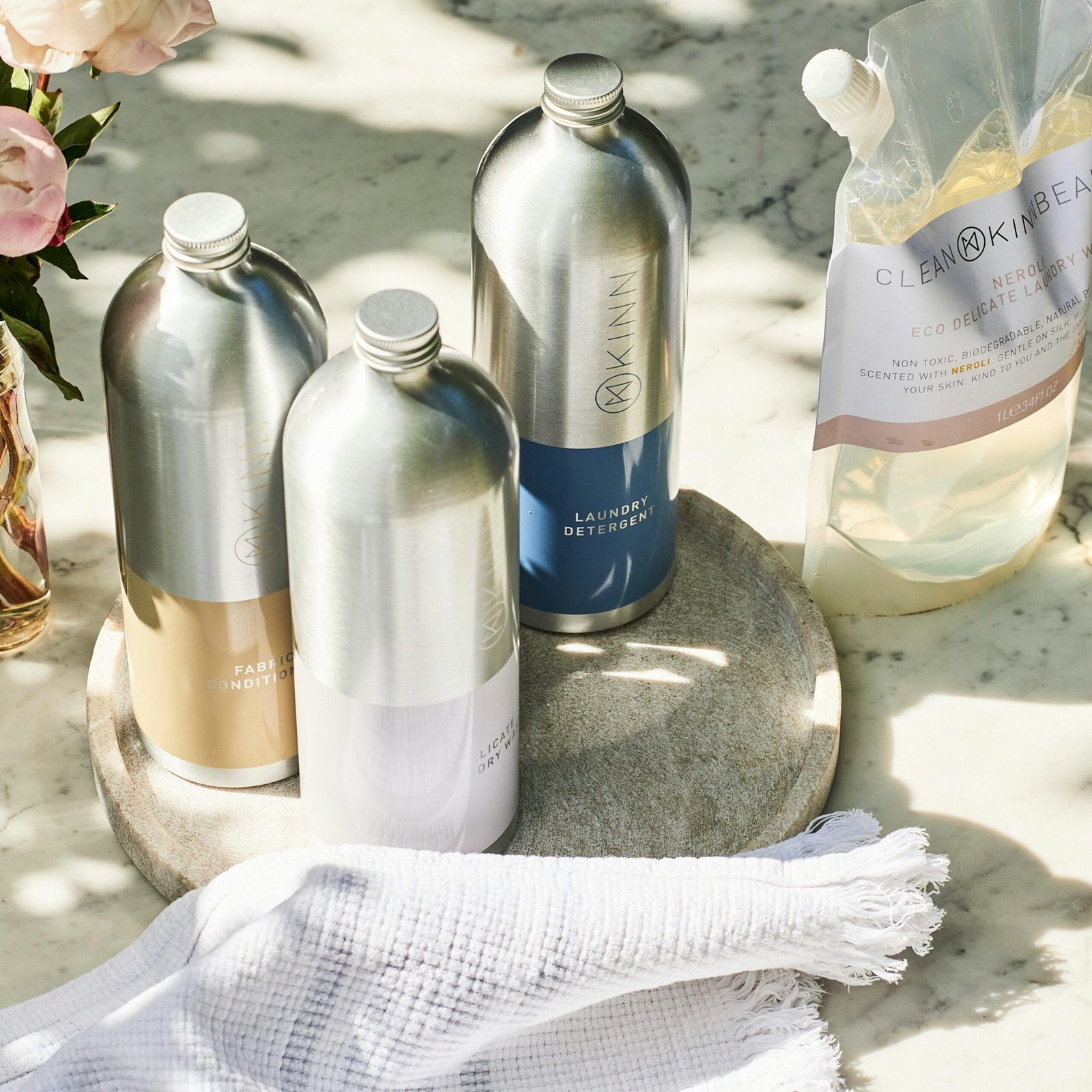 a group of bottles on a table